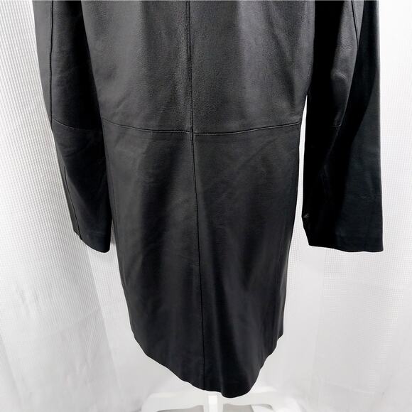 JOHN PAUL RICHARD/UNIFORM! BLACK GENUINE LEATHER LONG TAILORED JACKET! SZ 10 - Picture 9 of 13